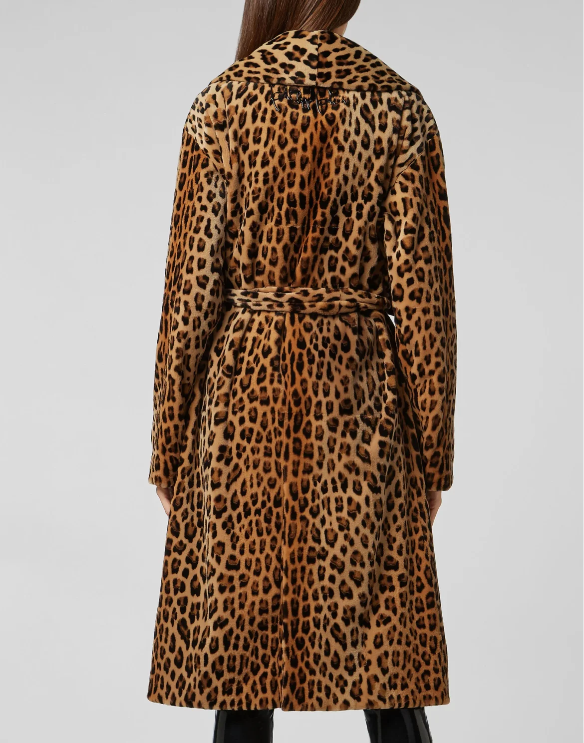 Leopard Intarsia Mink Coat, цвет: Леопард