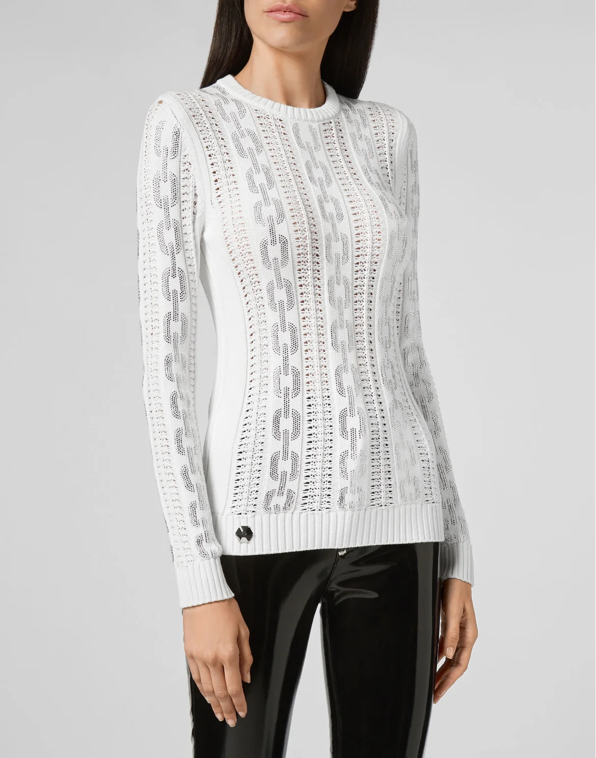 Pullover Round Neck LS Crystal, цвет: Белый