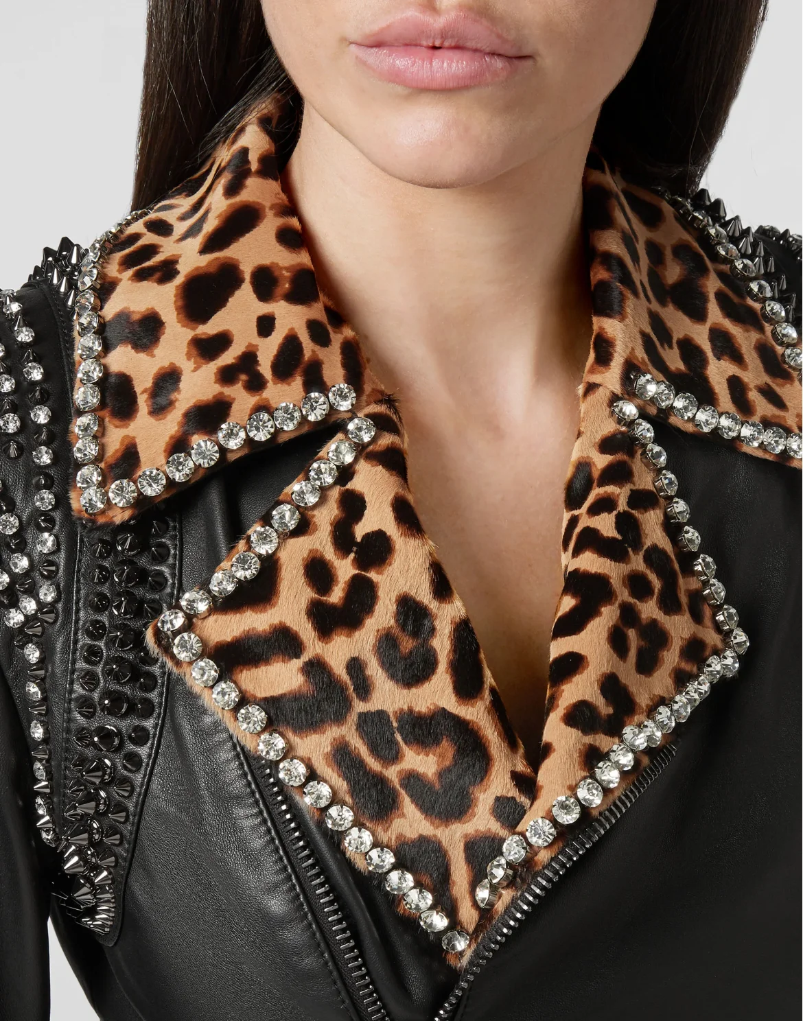 Leather Biker Leopard, цвет: Черный