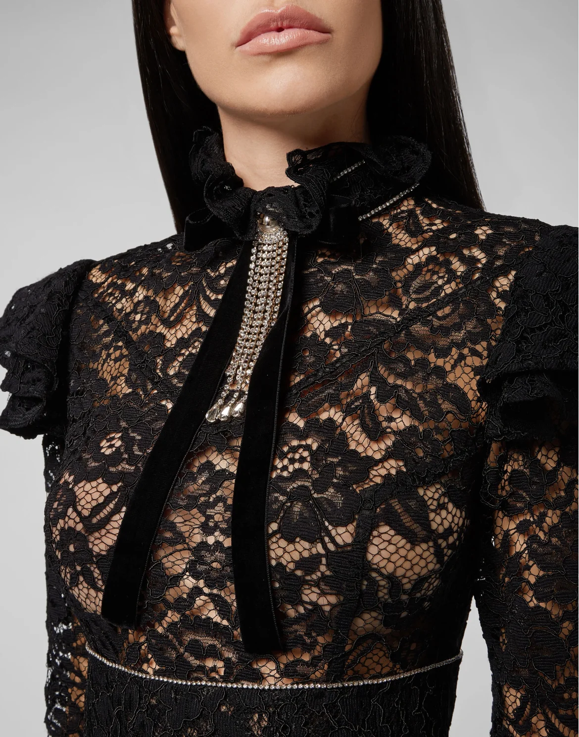 Short Dress Lace, цвет: Черный