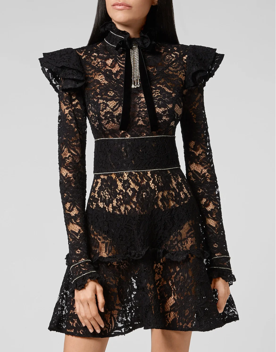 Short Dress Lace, цвет: Черный