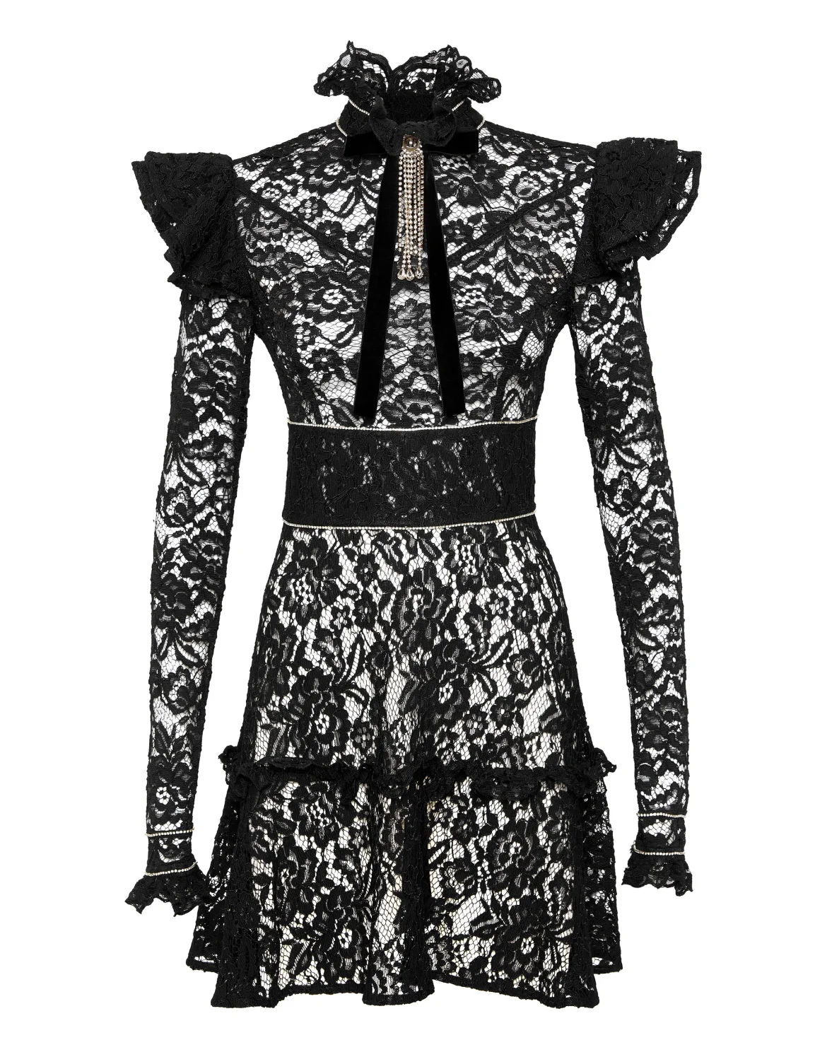 Short Dress Lace, цвет: Черный