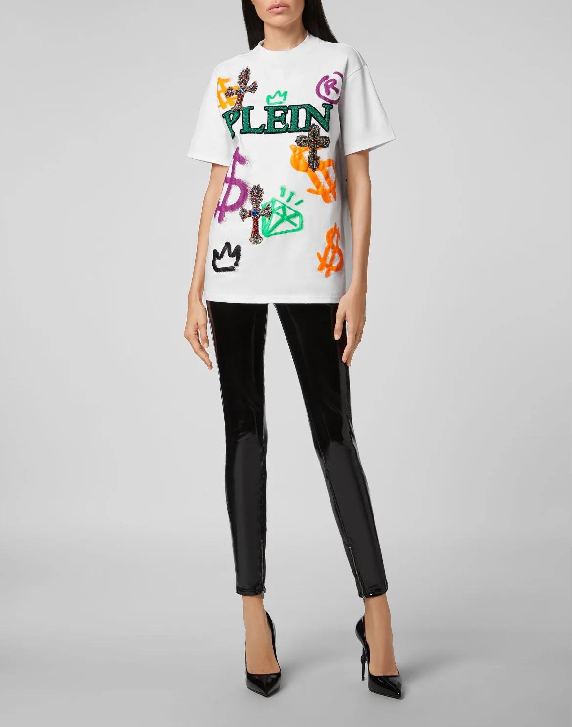 T-shirt Round Neck SS Baroque cross, цвет: Белый