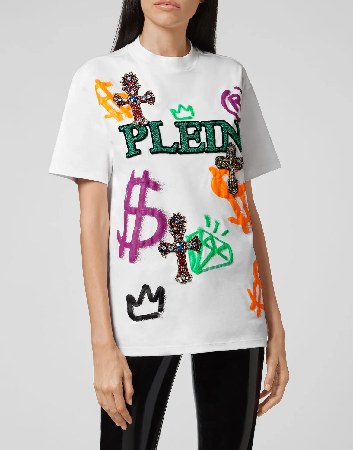 T-shirt Round Neck SS Baroque cross, цвет: Белый