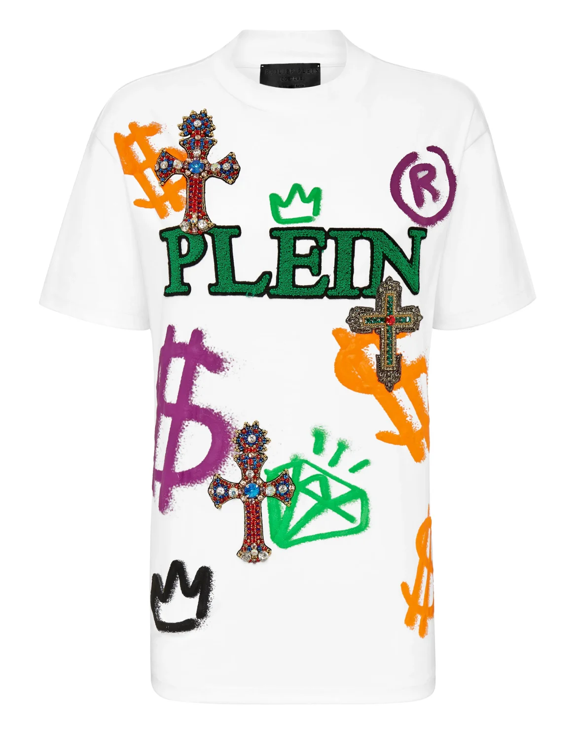 T-shirt Round Neck SS Baroque cross, цвет: Белый