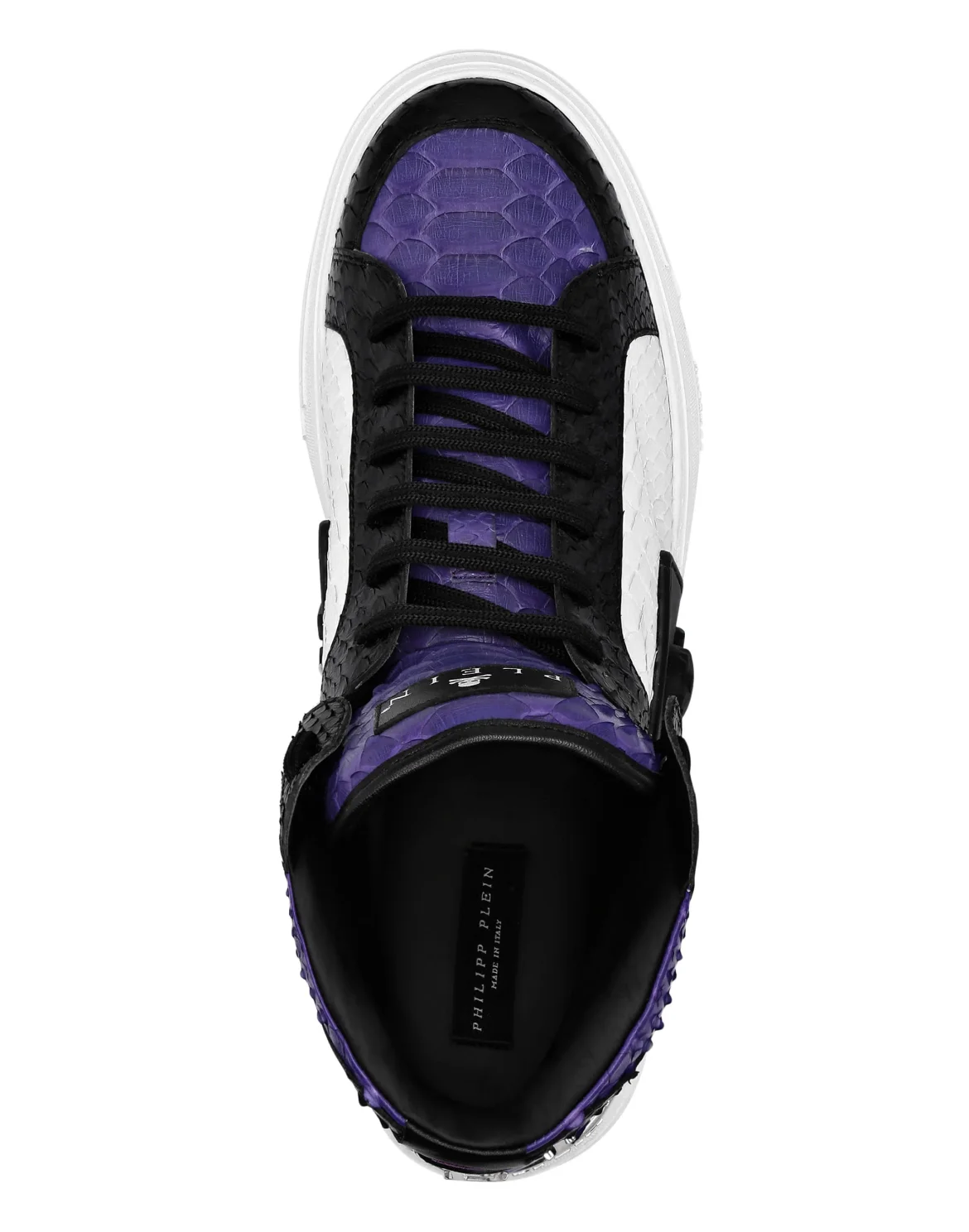 HI-TOP SNEAKERS MONEY KICK$ PYTHON ICONIC PLEIN SKULL, цвет: Черный