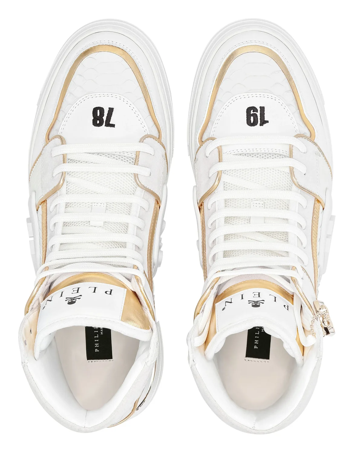 HI-TOP SNEAKERS PHANTOM KICK$ PYTHON GOLD HEXAGON, цвет: Белый