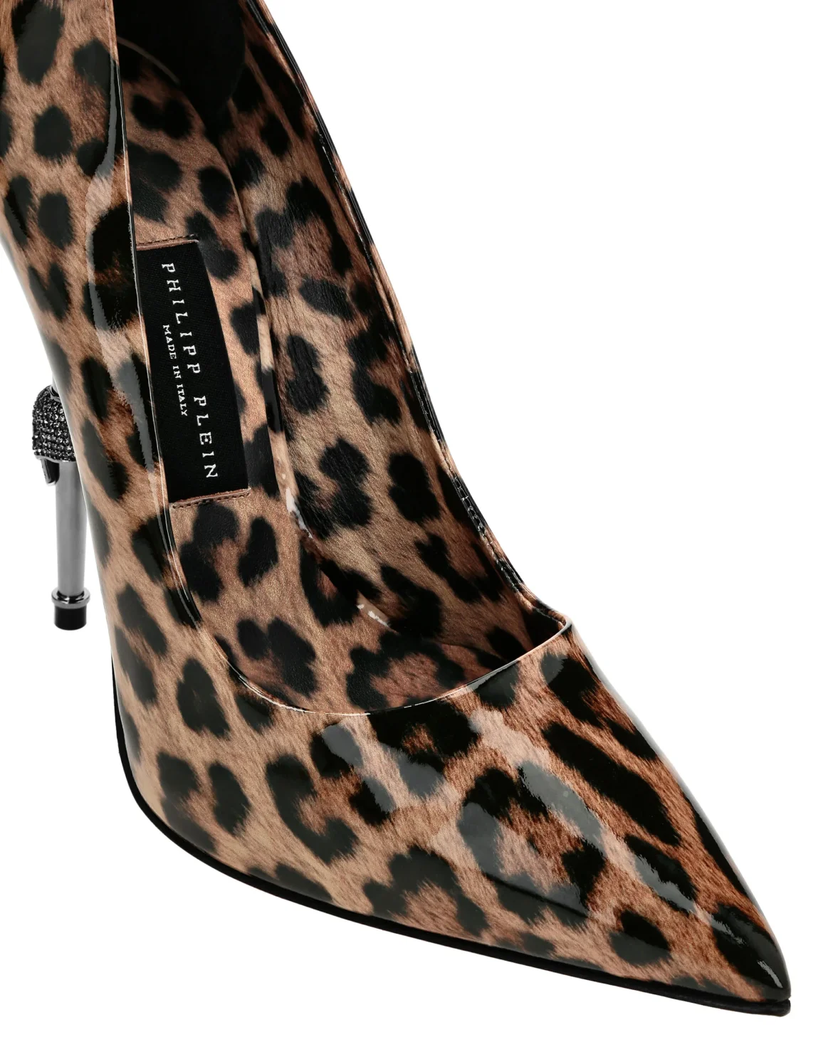 Skull Heel Patent Leather Leopard Pumps, цвет: Леопард