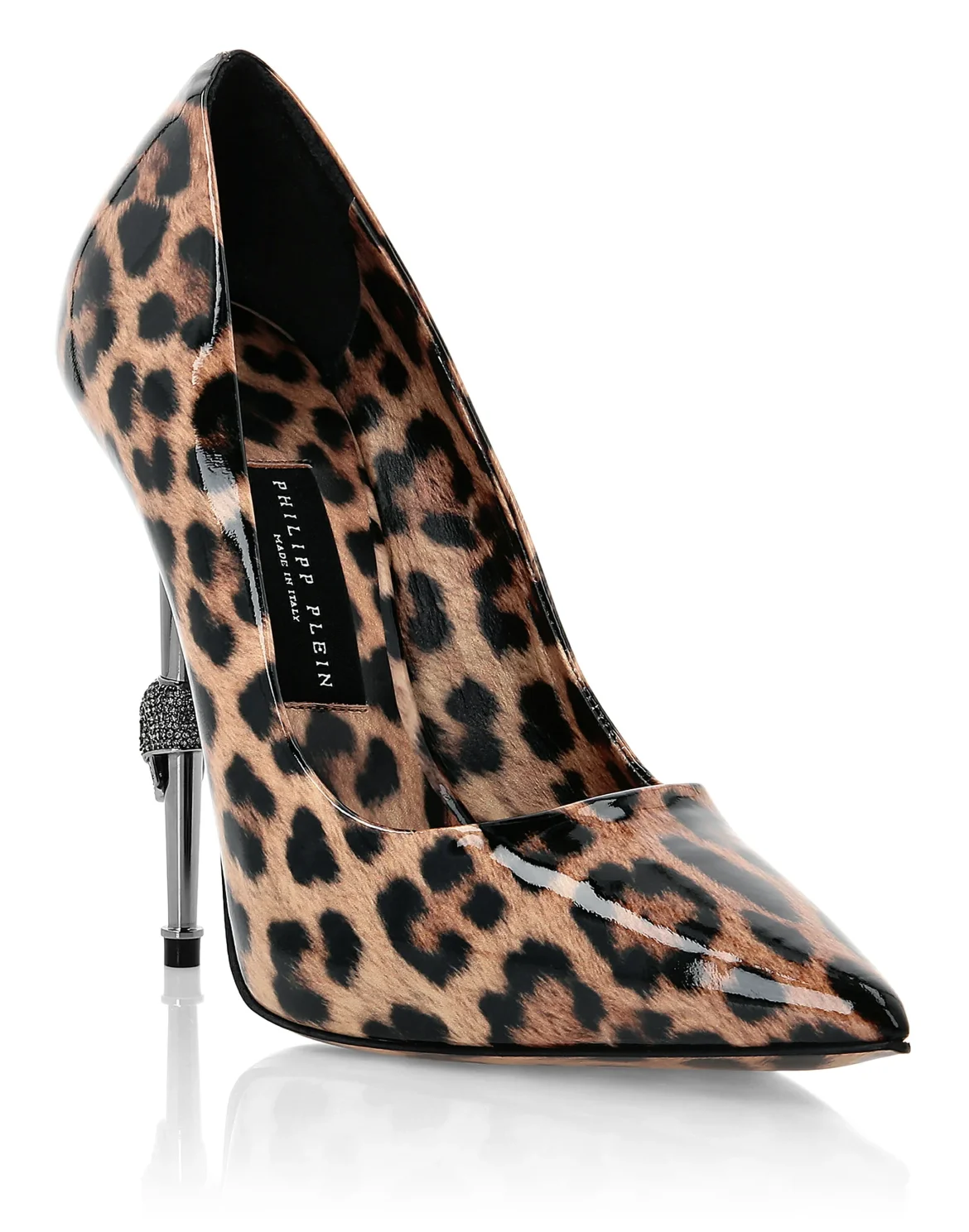 Skull Heel Patent Leather Leopard Pumps, цвет: Леопард