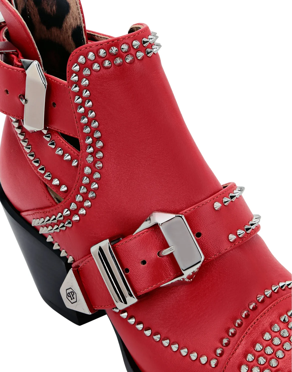Boots Low Flat Studs, цвет: Красный
