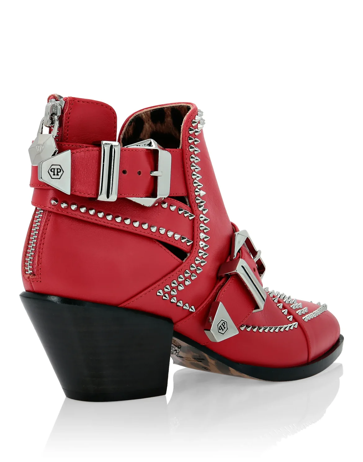 Boots Low Flat Studs, цвет: Красный