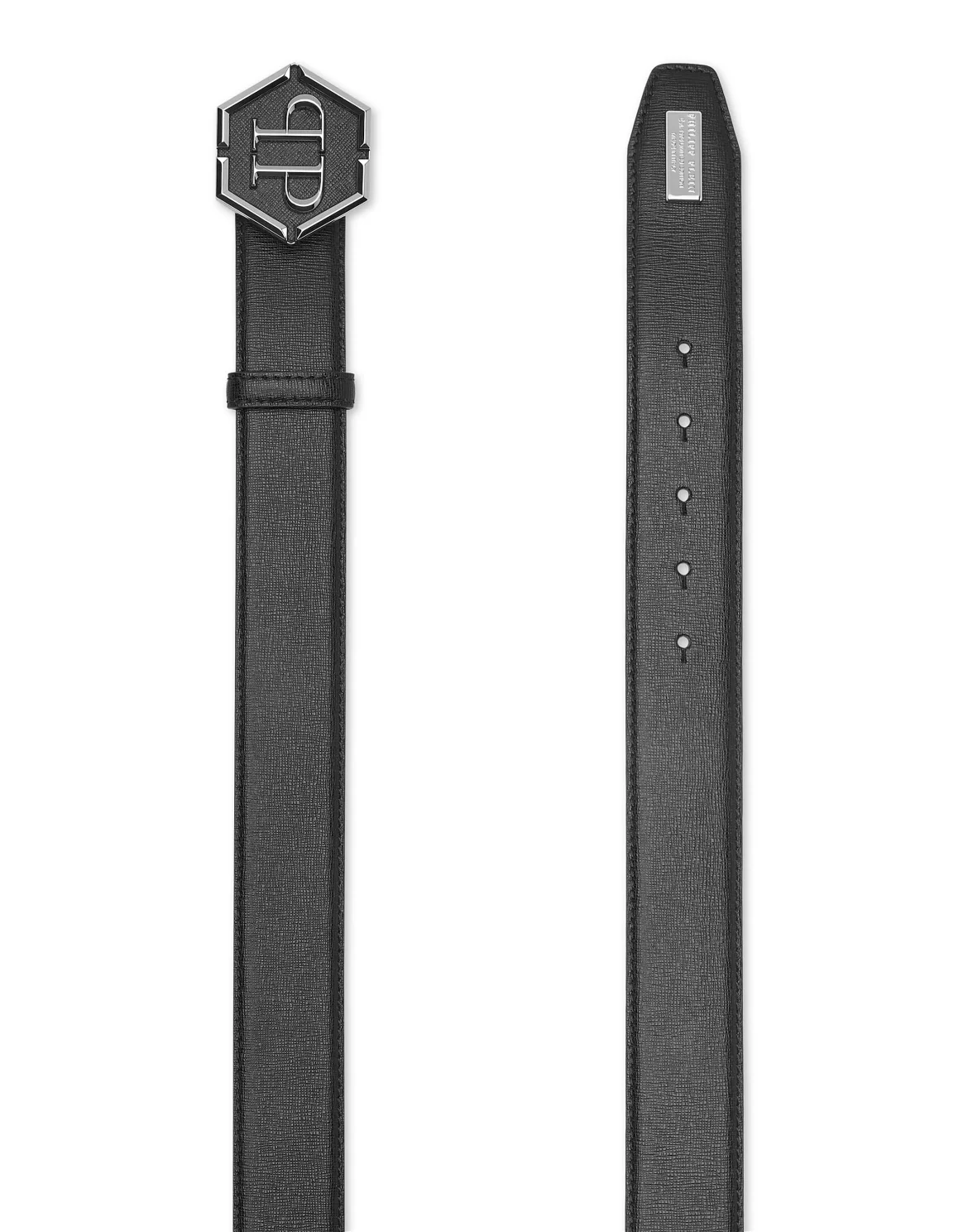 Leather Belt Hexagon, цвет: Черный