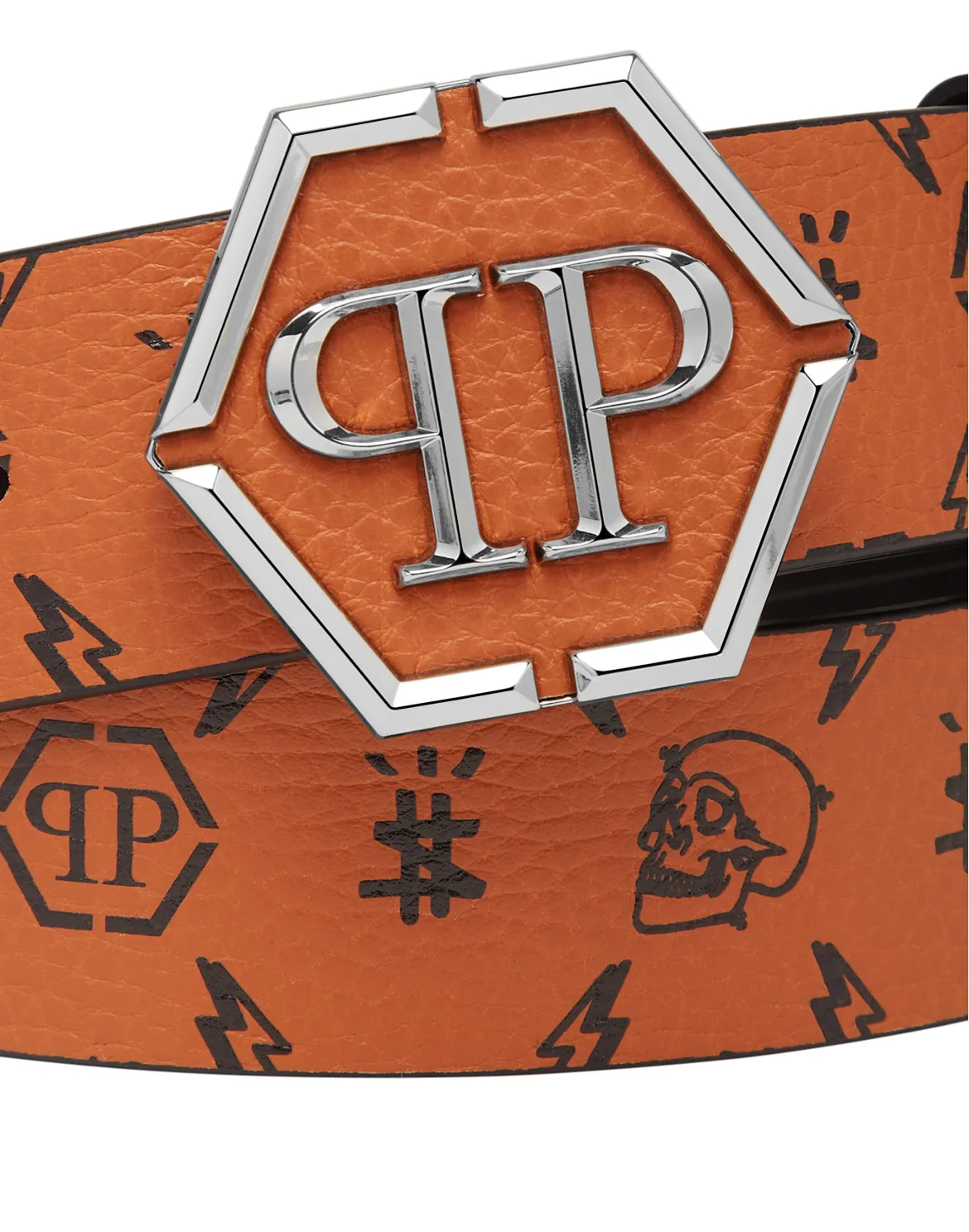 Leather Belt Monogram, цвет: Коричневый