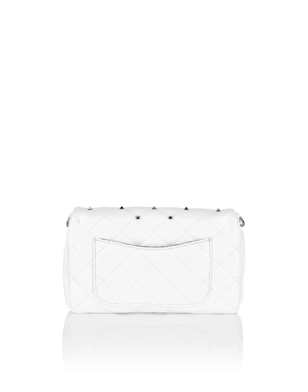 Calf Leather Mini Shoulder Bag Studs, цвет: Белый