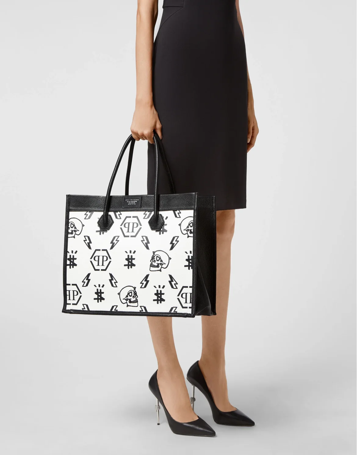 Leather Tote Bag Monogram, цвет: Белый