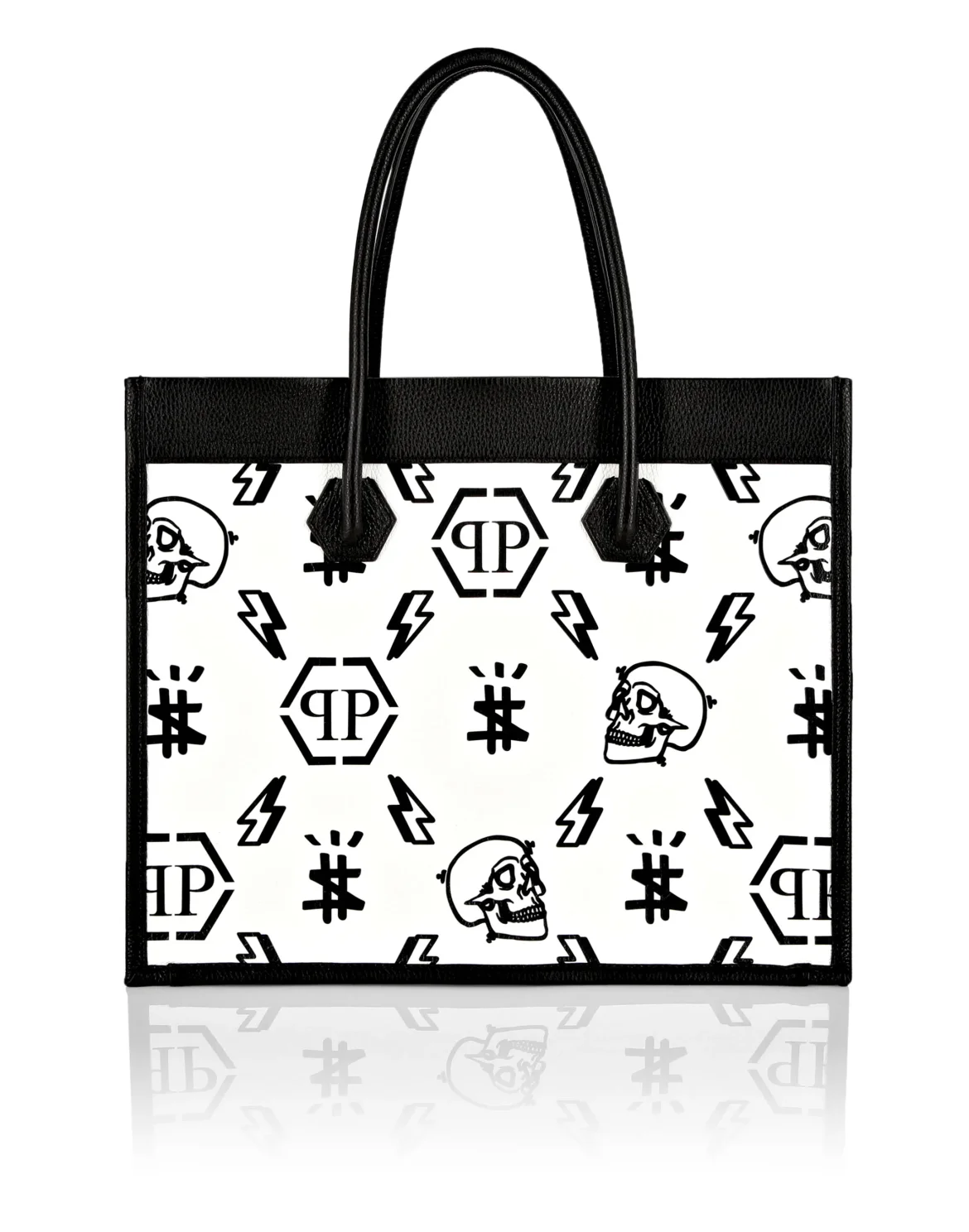 Leather Tote Bag Monogram, цвет: Белый