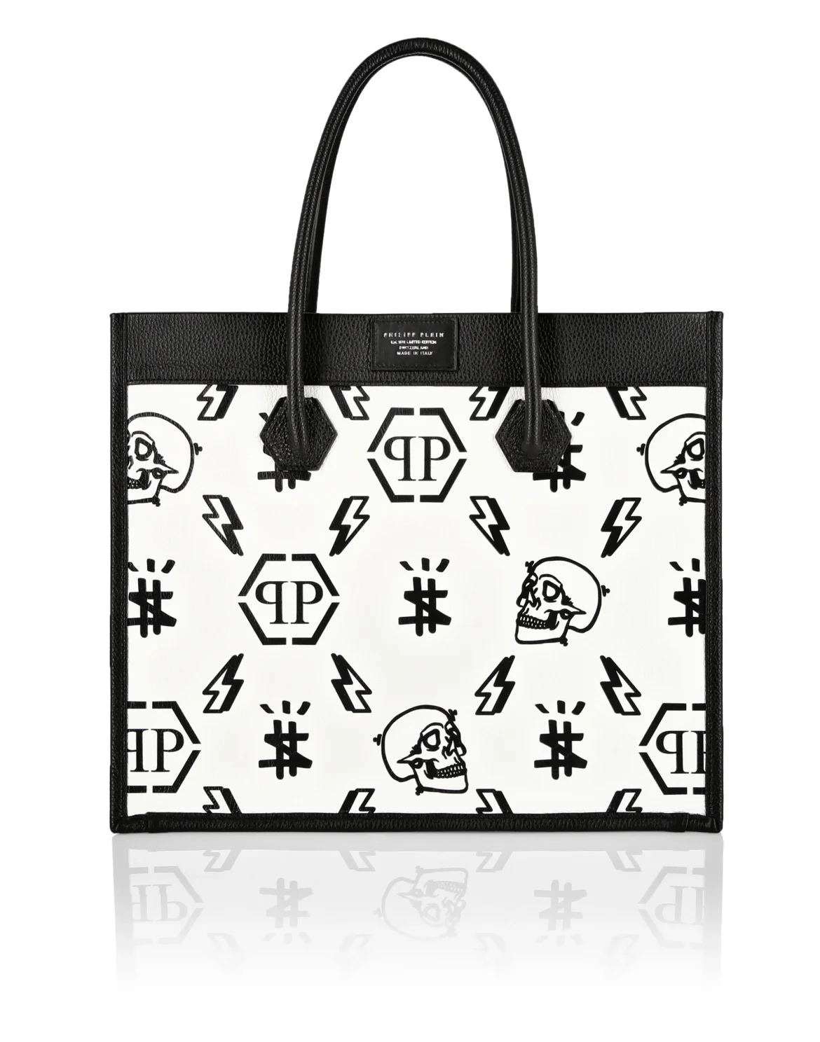Leather Tote Bag Monogram, цвет: Белый