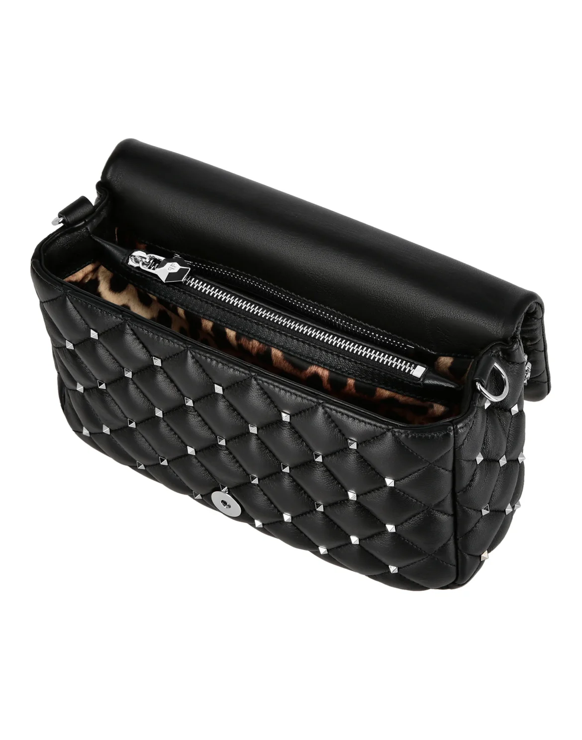 Leather Flap Bag Multicolor Brooches, цвет: Черный