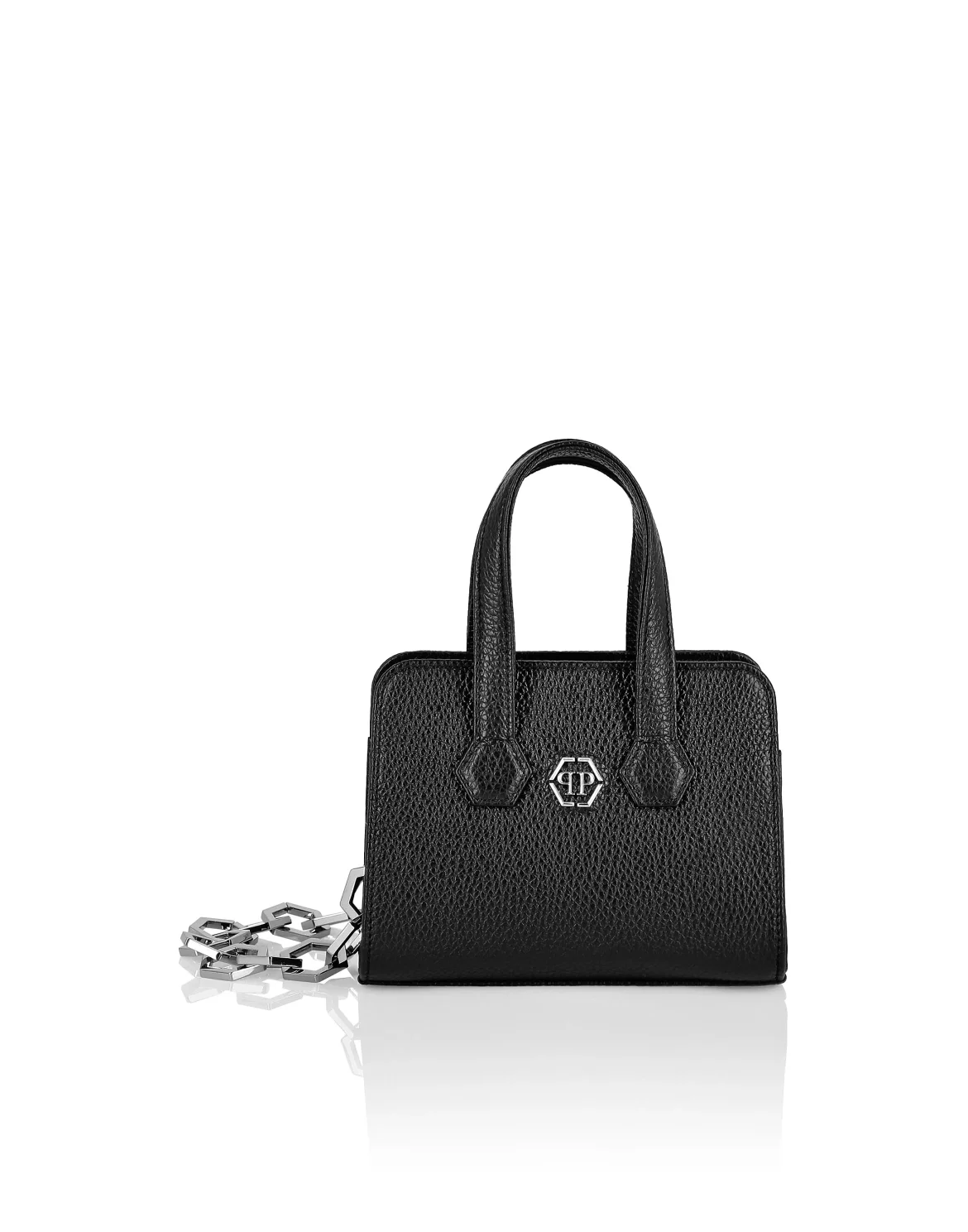 Leather Handle bag Iconic Plein, цвет: Черный