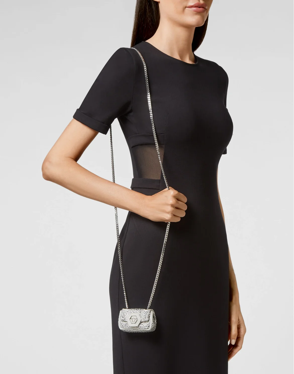 Suede Mini Shoulder Iconic Plein, цвет: Белый