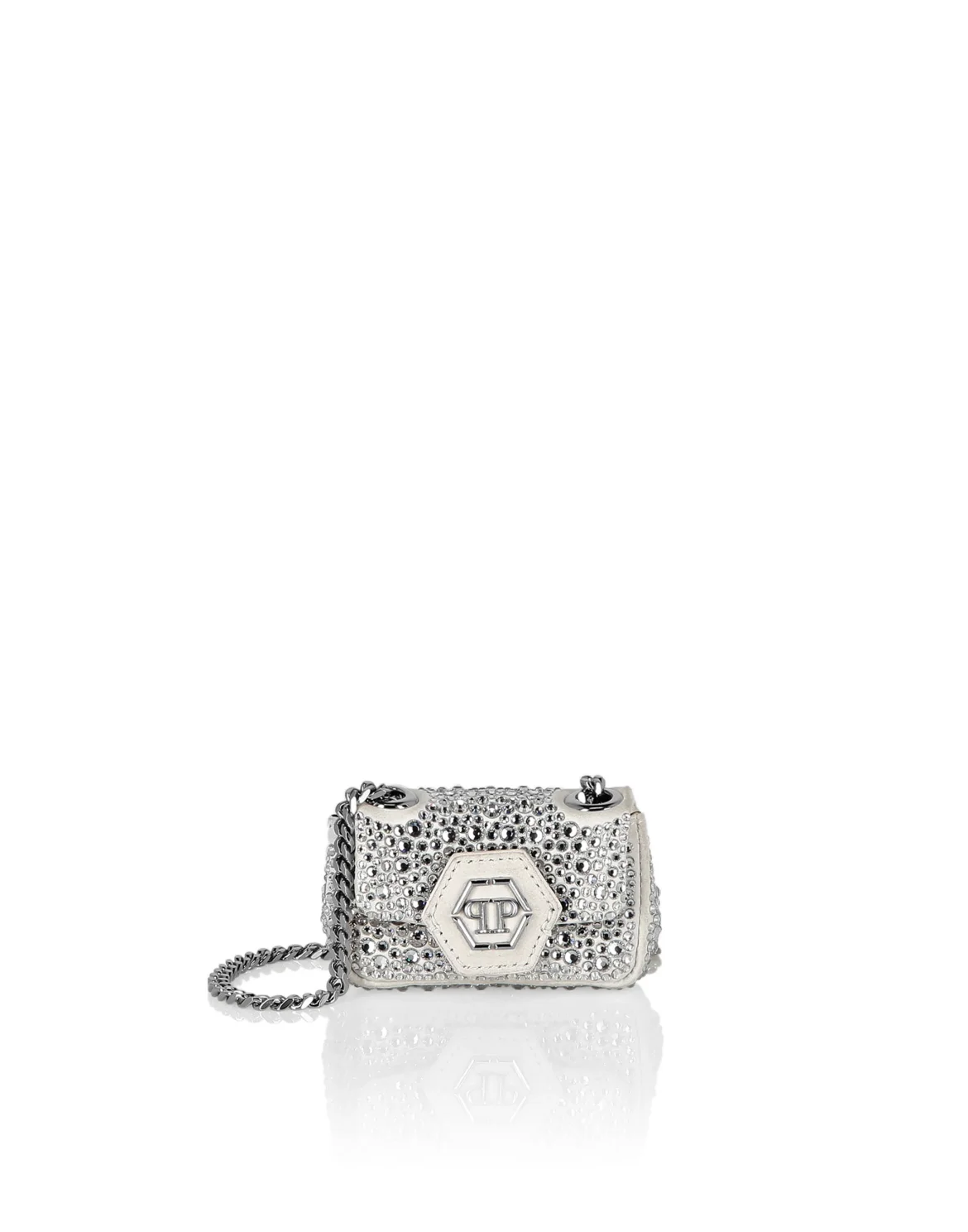 Suede Mini Shoulder Iconic Plein, цвет: Белый
