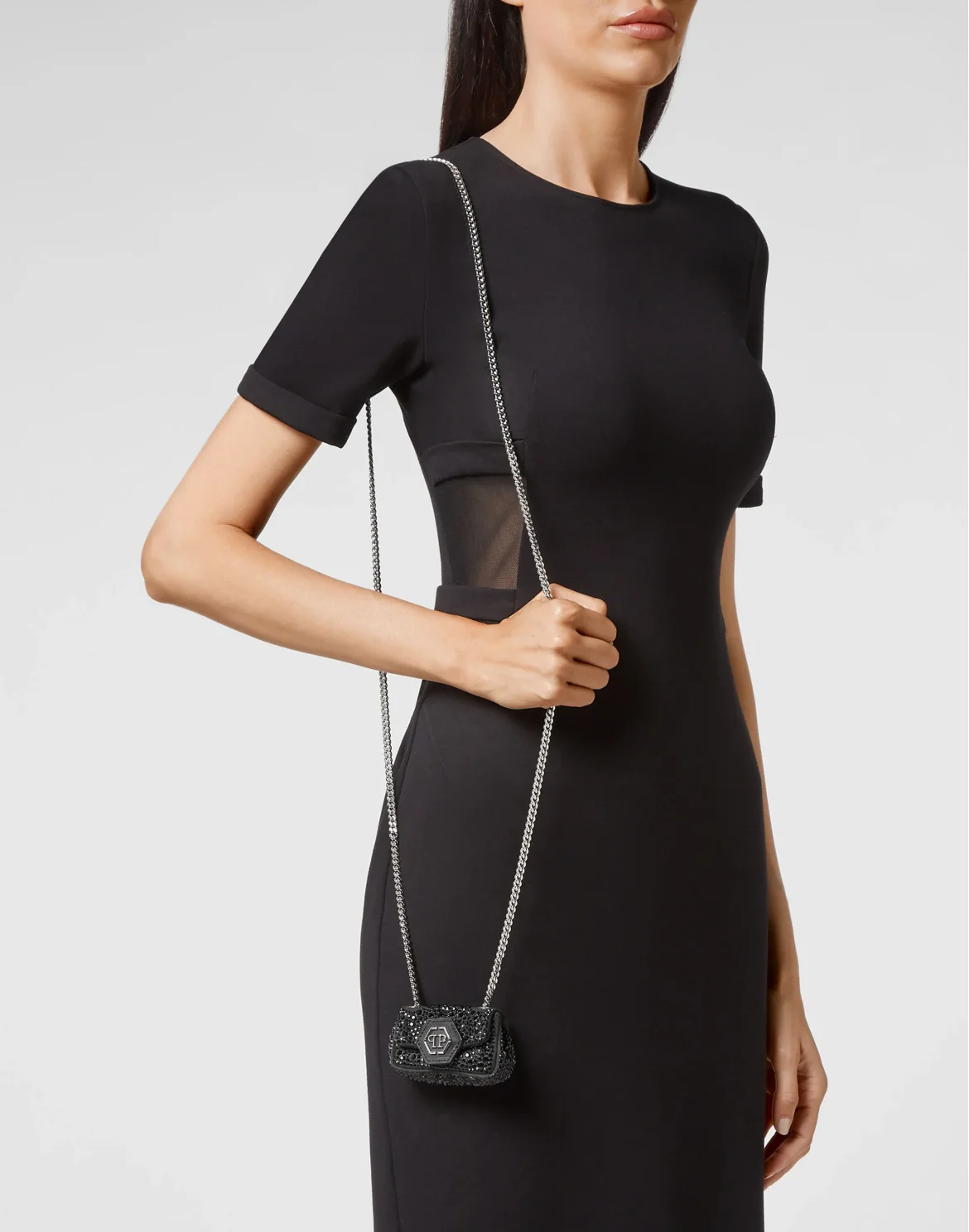 Suede Mini Shoulder Iconic Plein, цвет: Черный