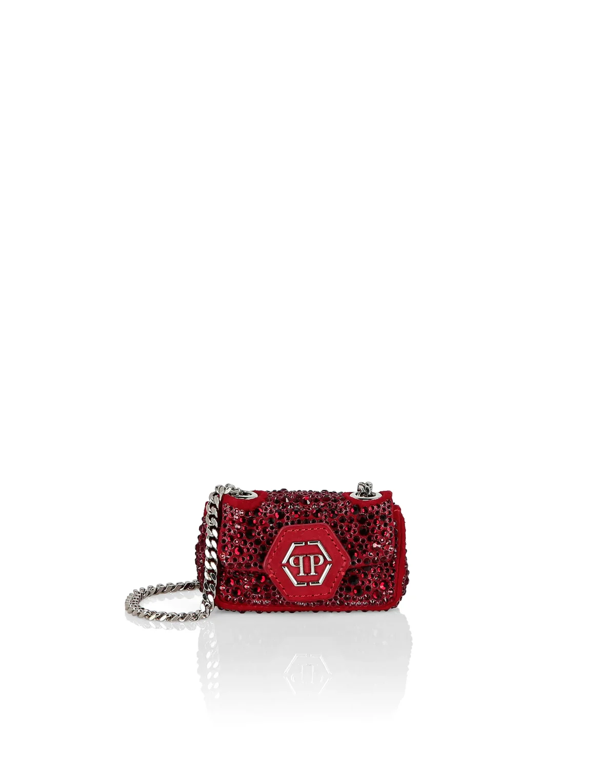 Suede Mini Shoulder Iconic Plein, цвет: Красный