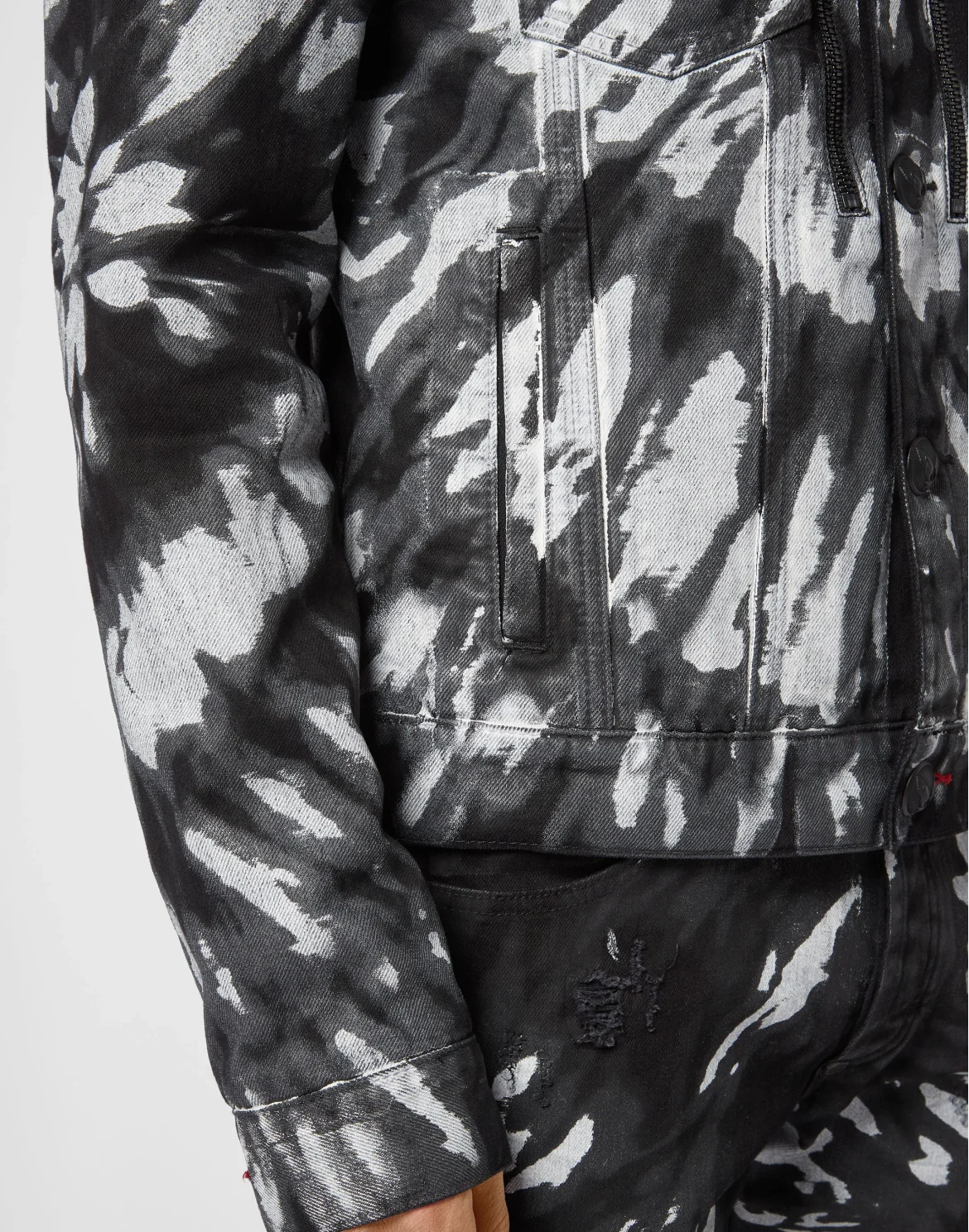 Drill Jacket Tie dye, цвет: Черный