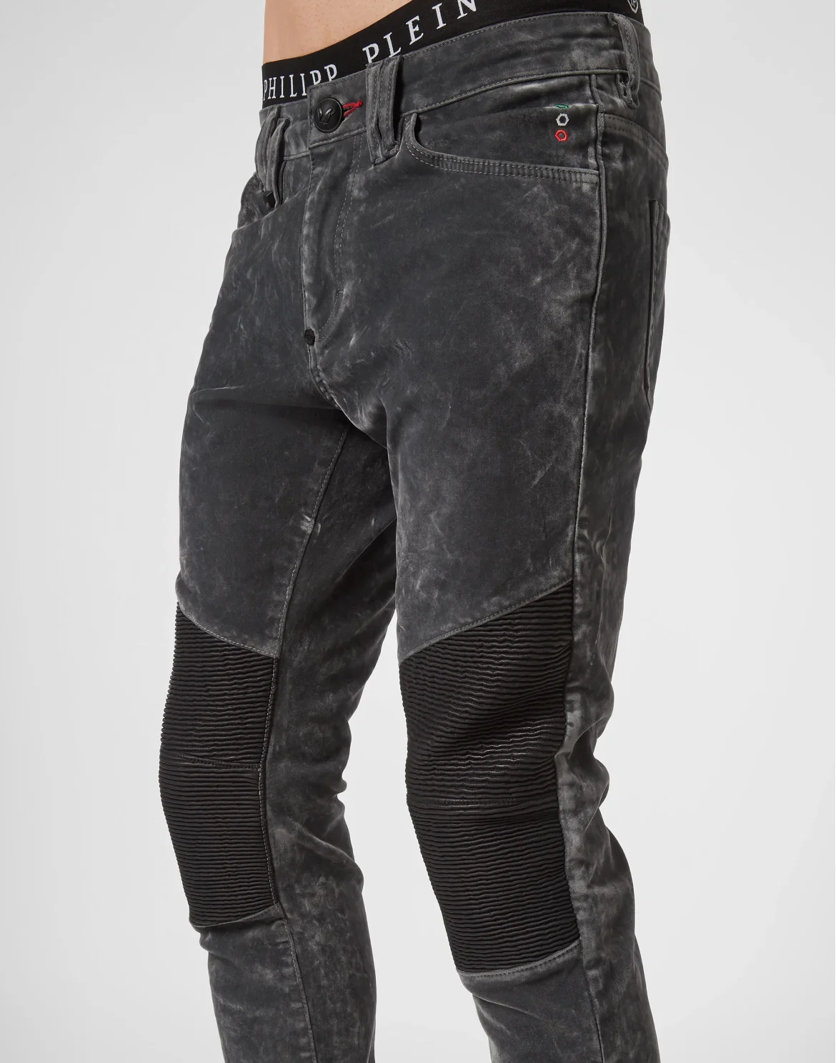 Denim Trousers Skinny Biker Fit Iconic Plein, цвет: Черный