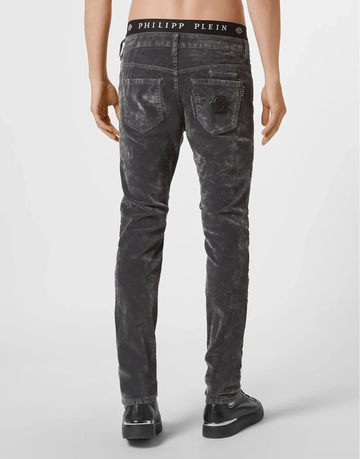 Denim Trousers Skinny Biker Fit Iconic Plein, цвет: Черный
