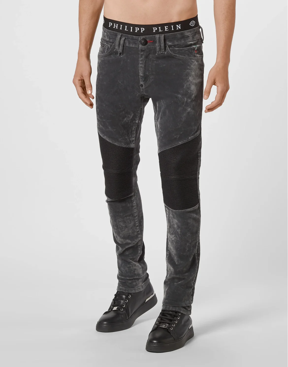 Denim Trousers Skinny Biker Fit Iconic Plein, цвет: Черный
