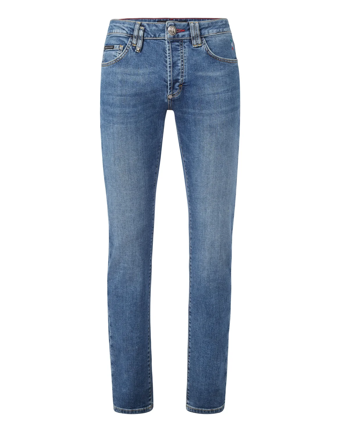 Denim Super Straight Cut Embroidery Hexagon, цвет: Синий