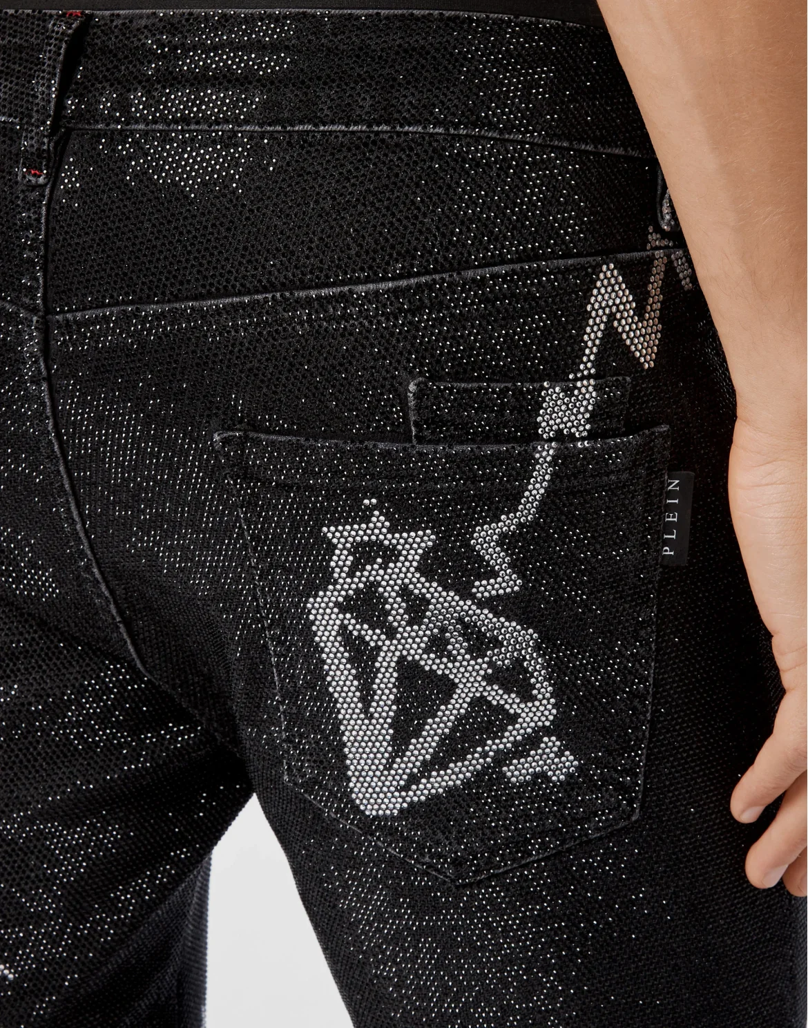 Denim Super Straight Cut Full  stones Graffiti, цвет: Черный
