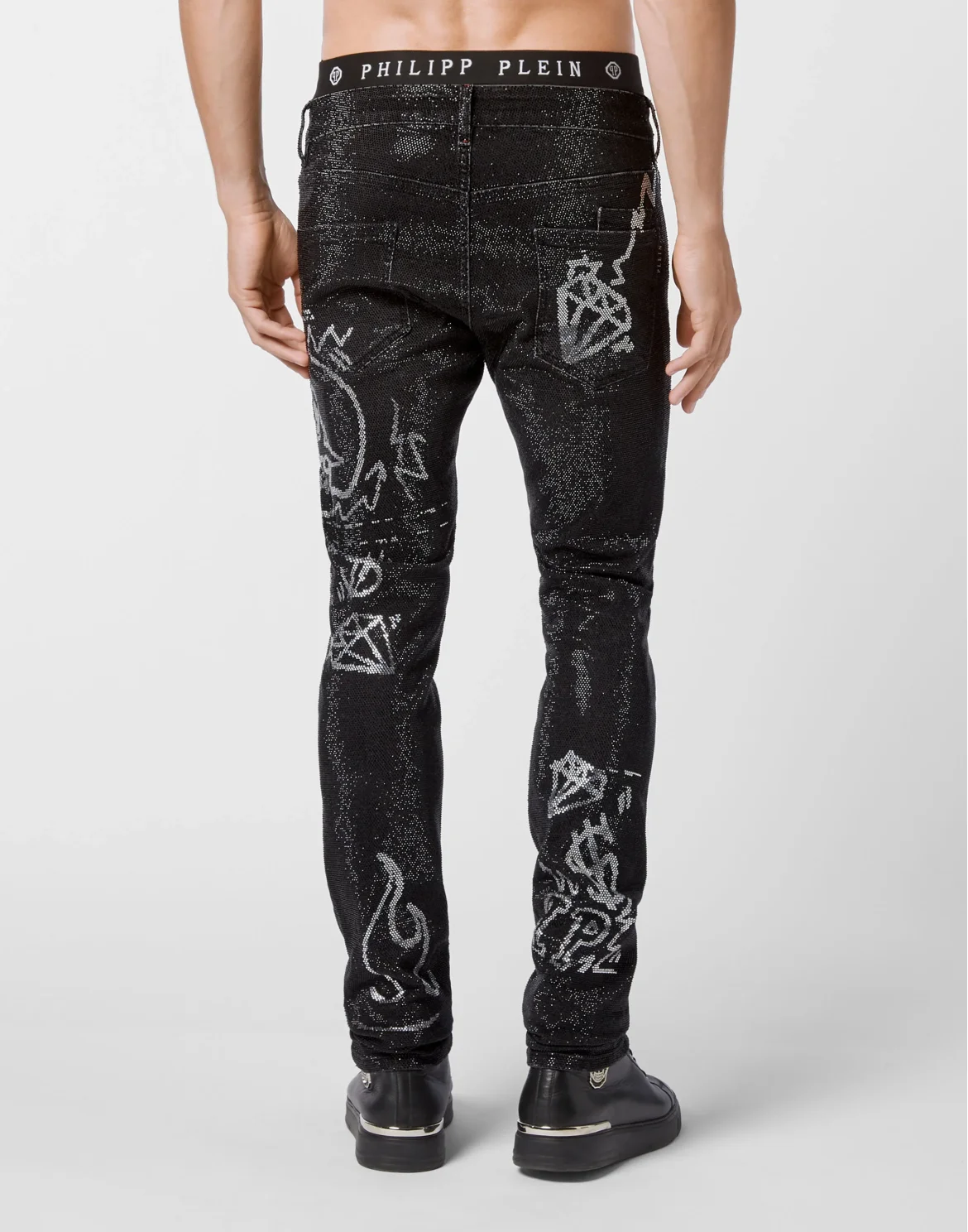 Denim Super Straight Cut Full  stones Graffiti, цвет: Черный