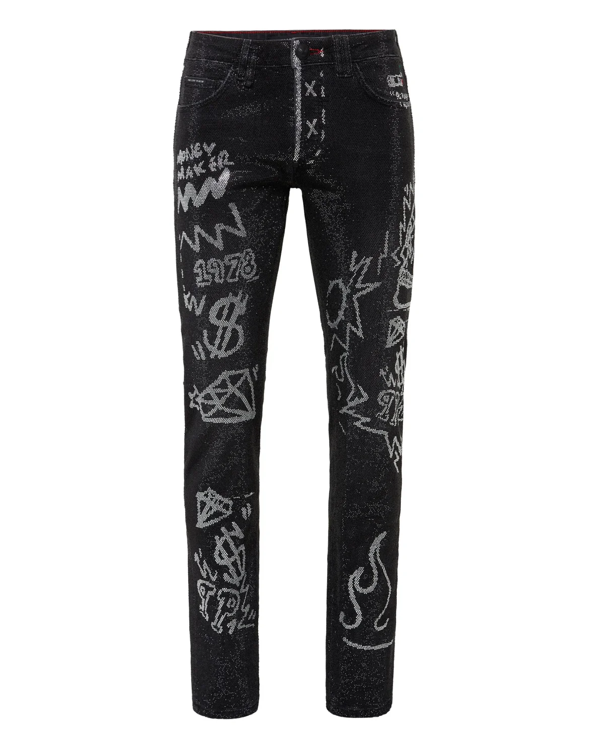 Denim Super Straight Cut Full  stones Graffiti, цвет: Черный