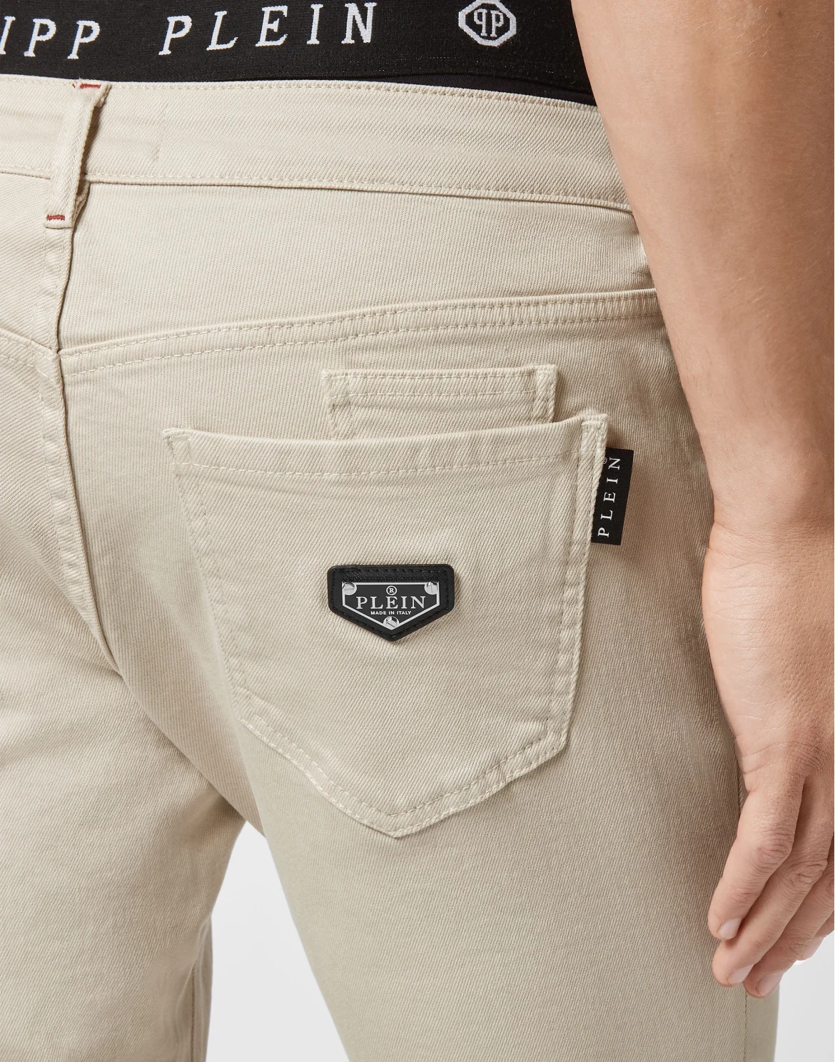 Denim Slim Fit Iconic Plein, цвет: Бежевый