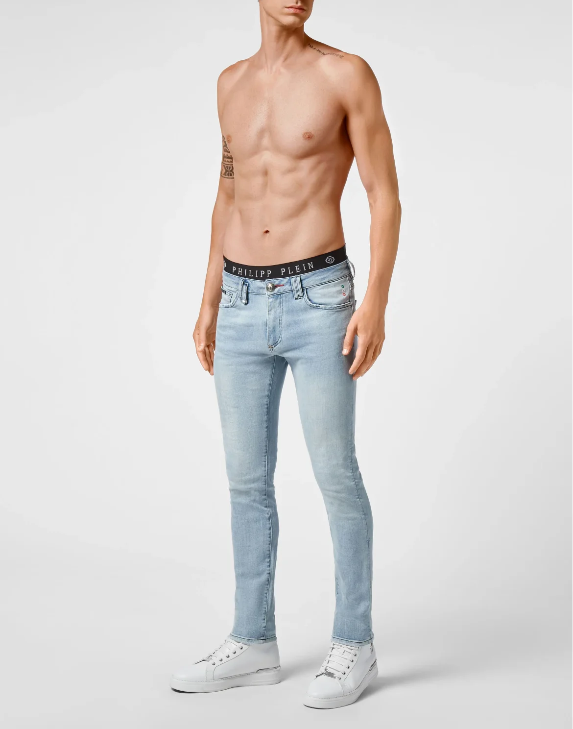 Denim Slim Fit Iconic Plein, цвет: Голубой