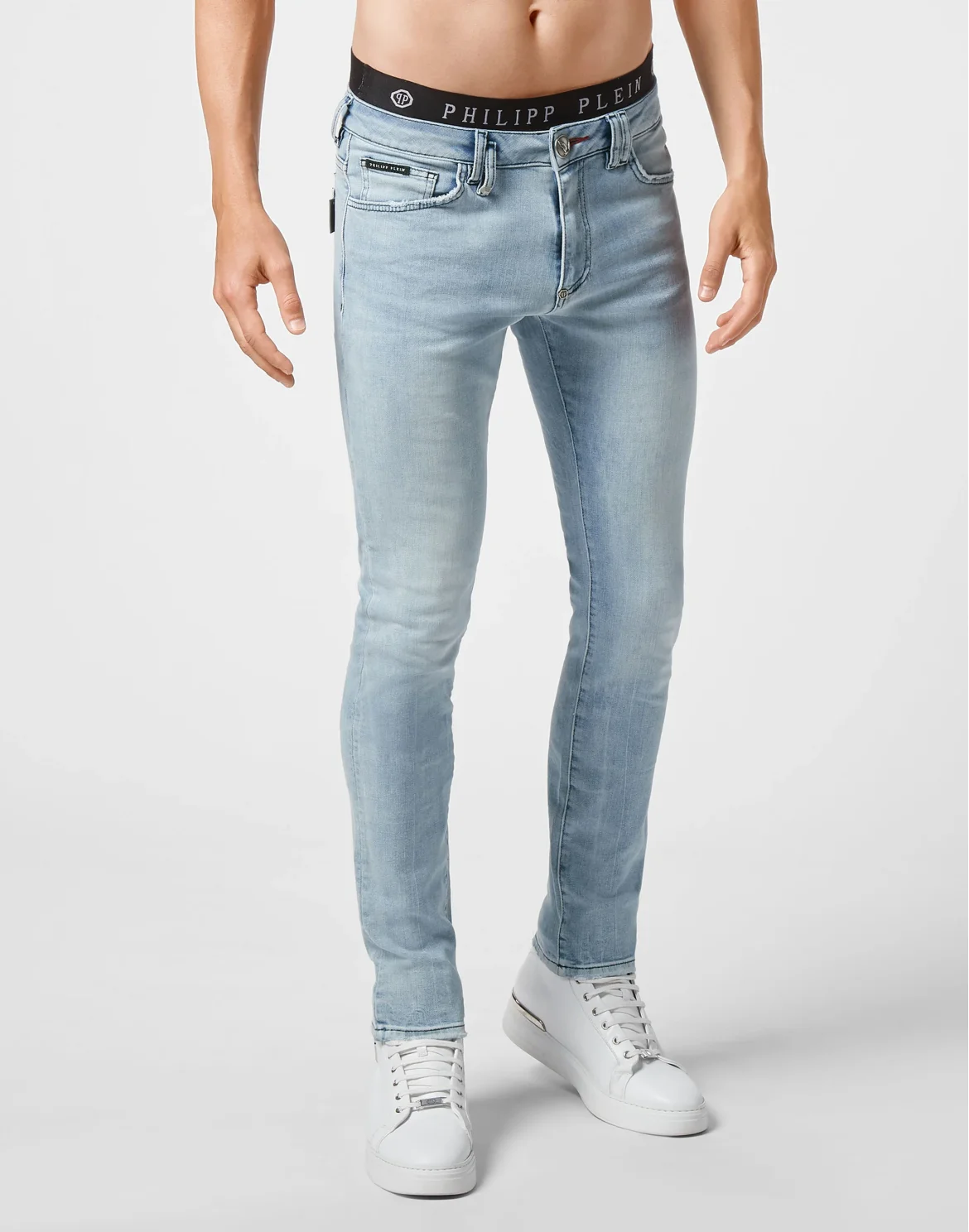 Denim Slim Fit Iconic Plein, цвет: Голубой