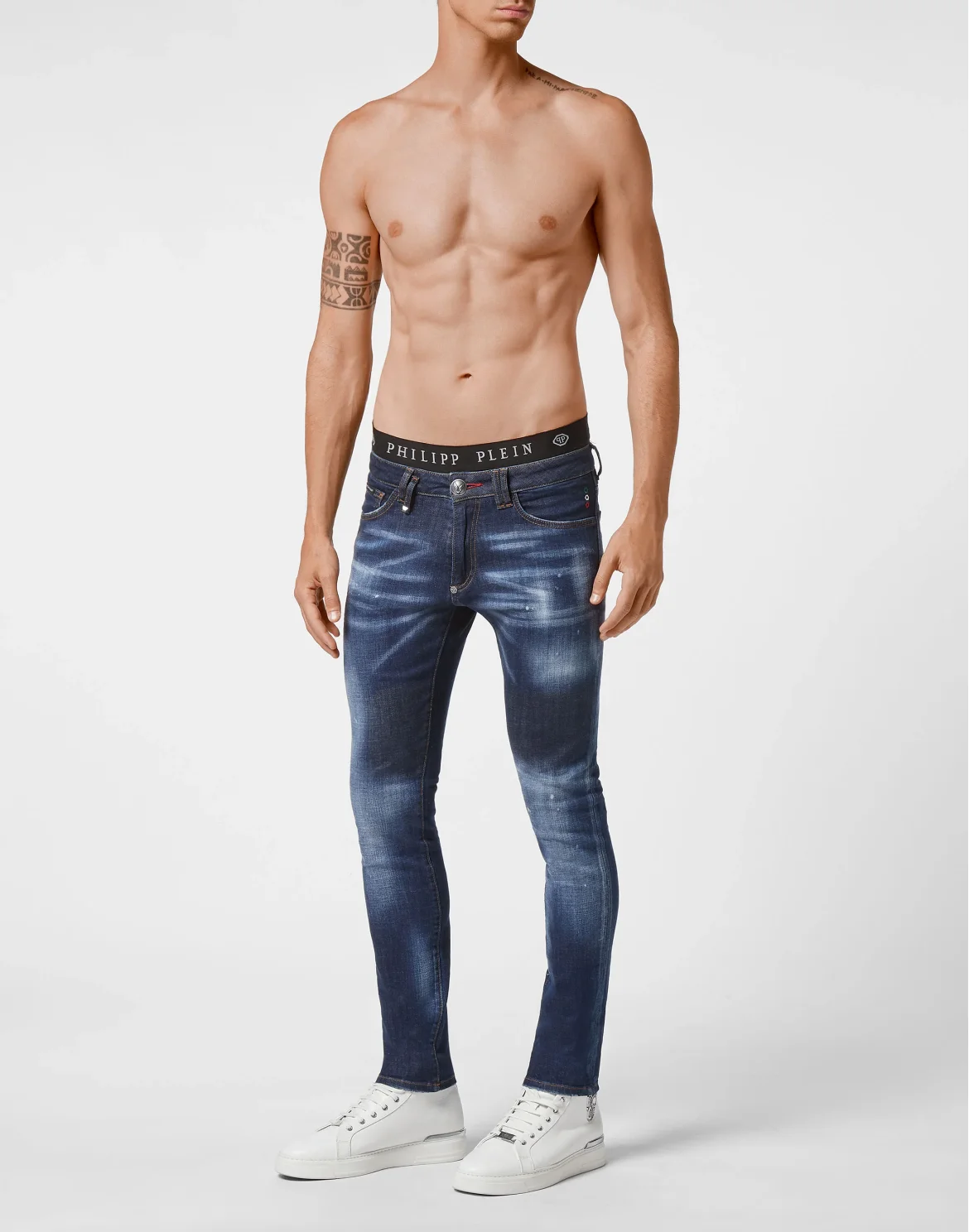 Denim Slim Fit Iconic Plein, цвет: Синий