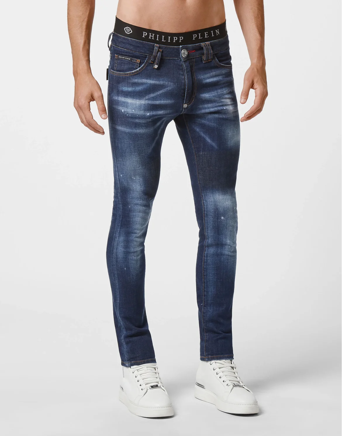 Denim Slim Fit Iconic Plein, цвет: Синий