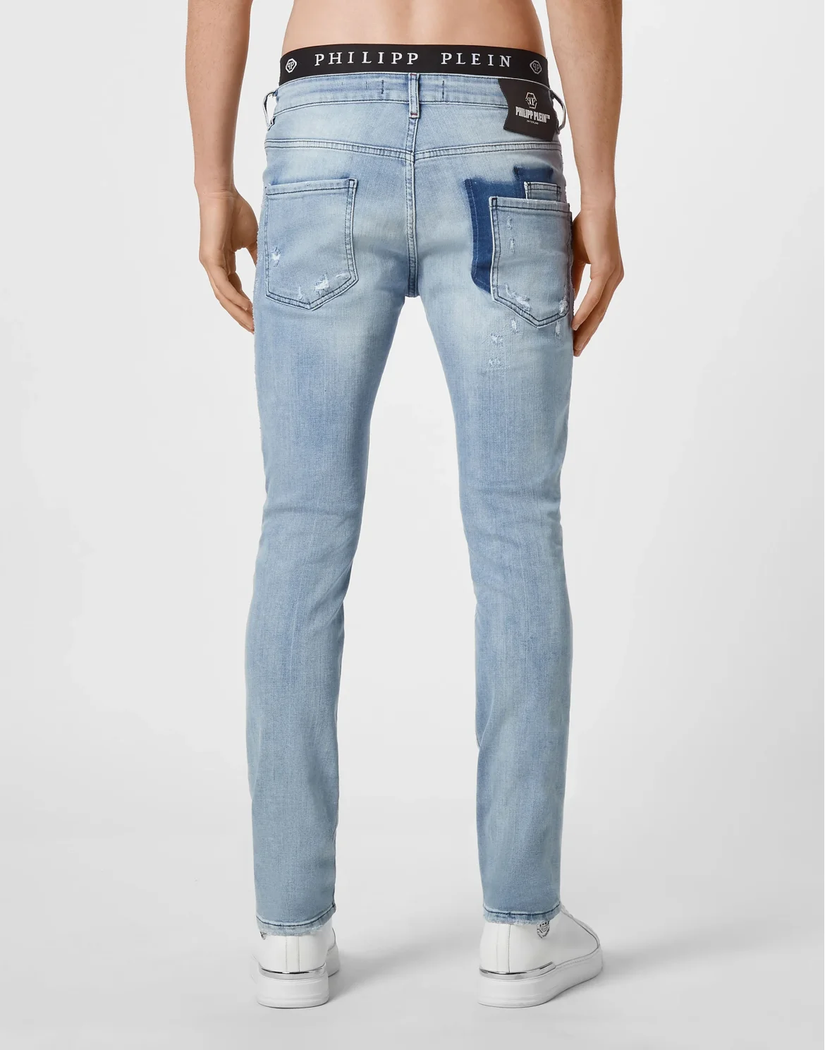 Denim Super Straight Cut Iconic Plein, цвет: Голубой