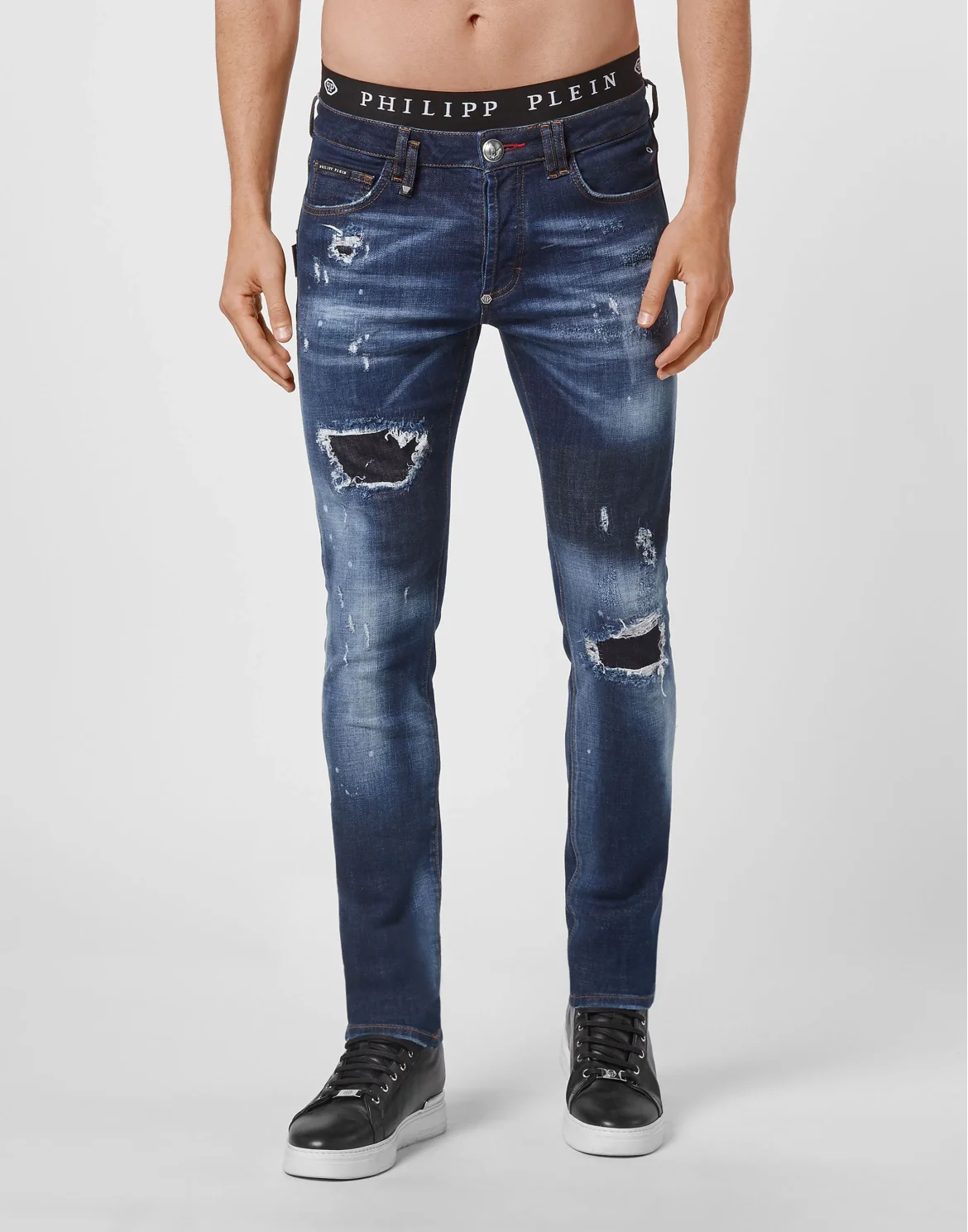 Denim Super Straight Cut Iconic Plein, цвет: Синий