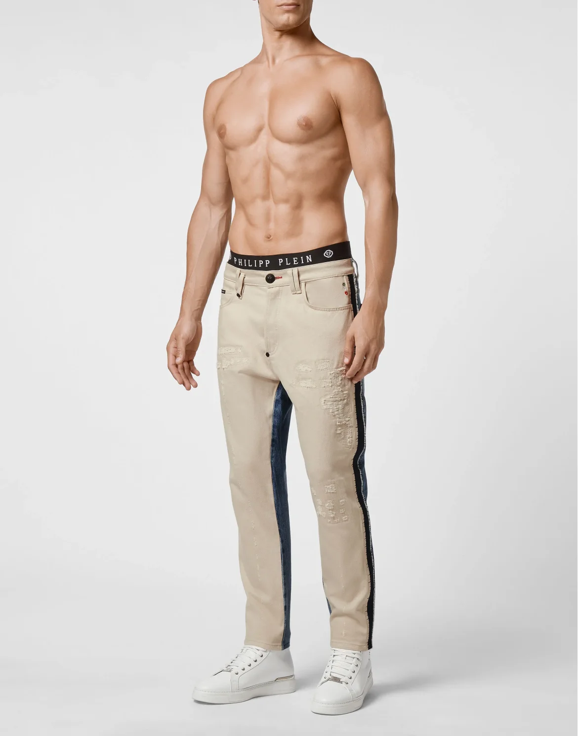 Denim Carrot Fit Iconic Plein, цвет: Бежевый