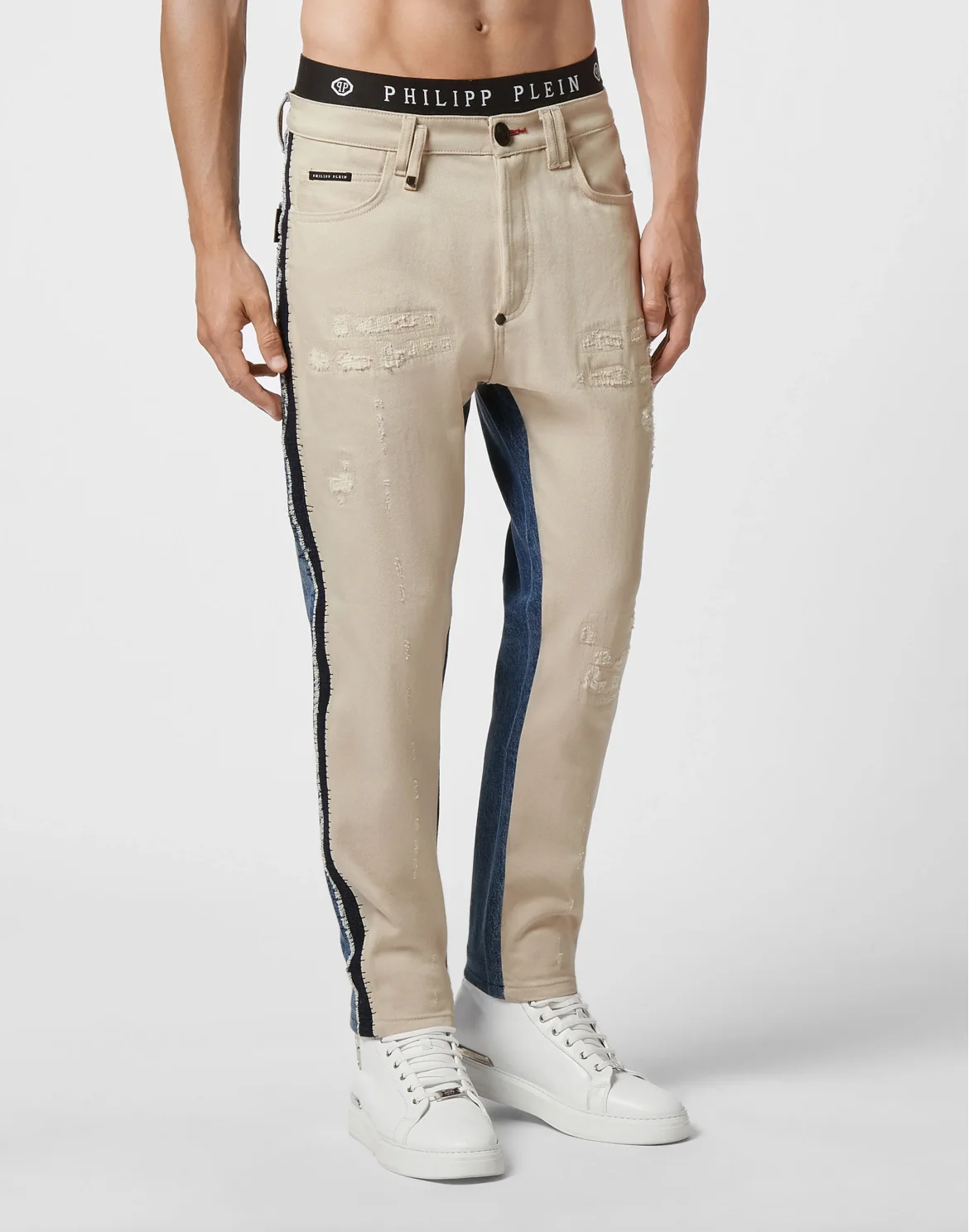 Denim Carrot Fit Iconic Plein, цвет: Бежевый