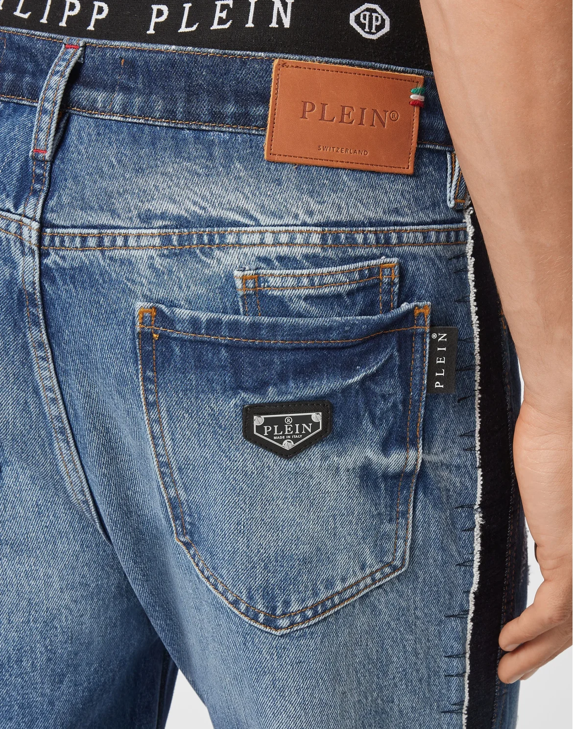 Denim Carrot Fit Iconic Plein, цвет: Синий