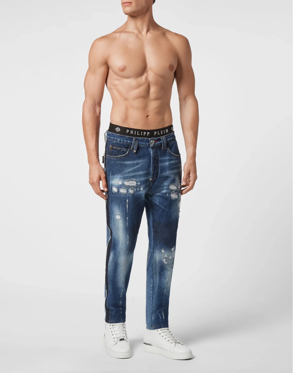 Denim Carrot Fit Iconic Plein, цвет: Синий