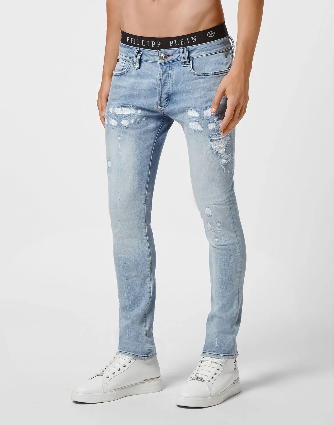Denim New Skinny Fit Iconic Plein, цвет: Голубой