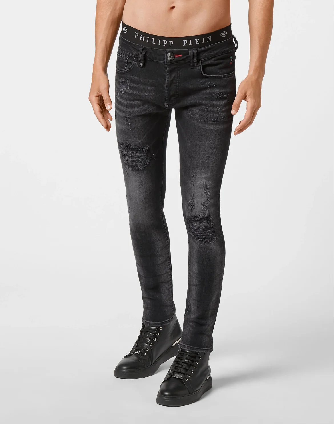Denim New Skinny Fit Iconic Plein, цвет: Черный