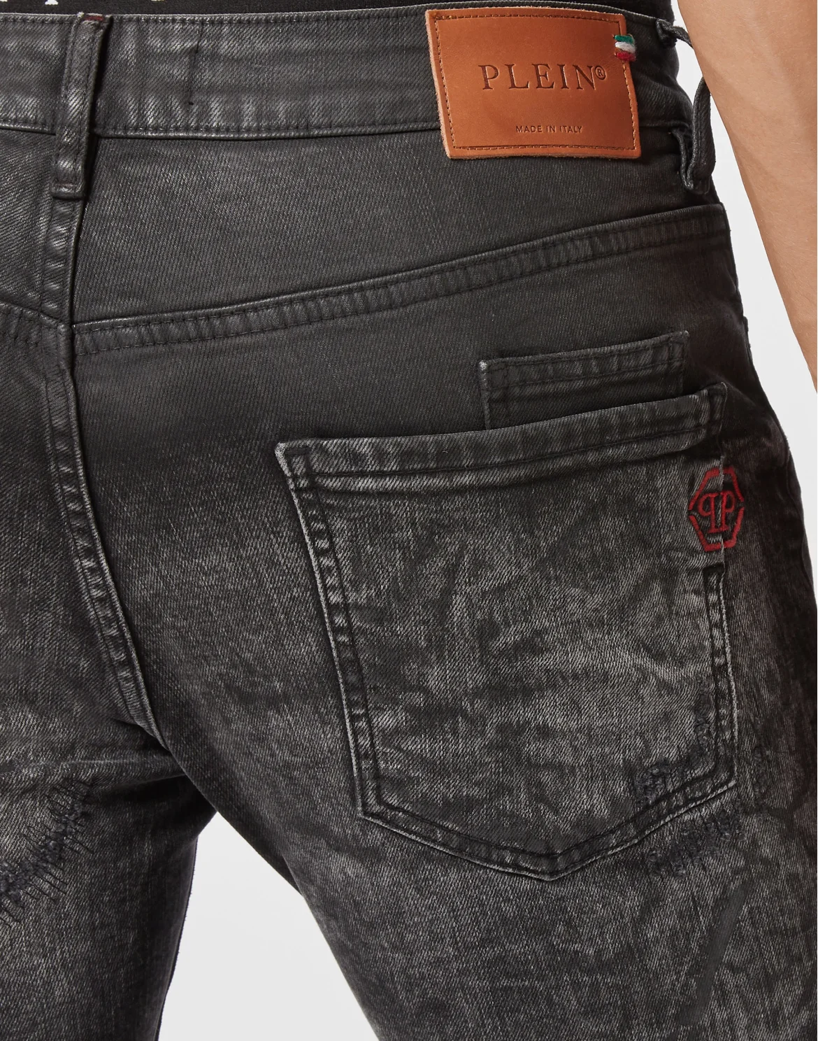 Denim Super Straight Cut Embroidery Hexagon, цвет: Черный