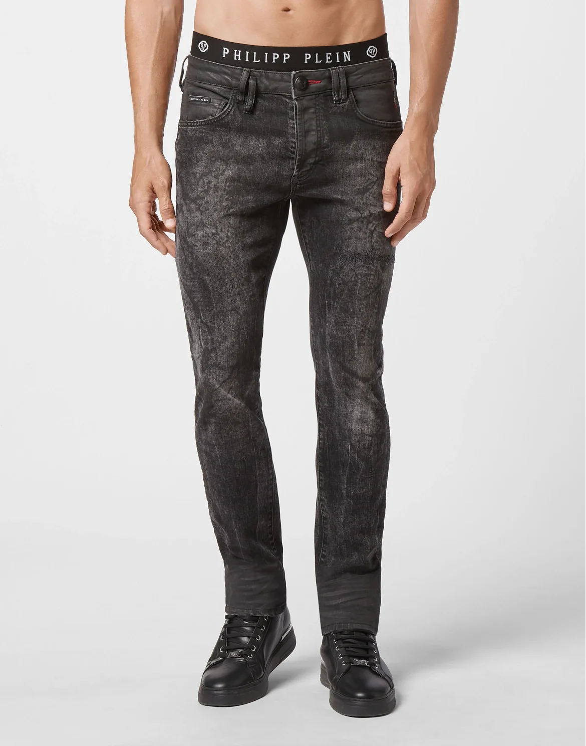 Denim Super Straight Cut Embroidery Hexagon, цвет: Черный